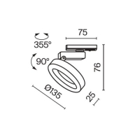 LED прожектор за монофазна шина Maytoni TR044-1-12W4K-B Rim Black 12W 4000K Track Light Unity LED магнитно осветление Maytoni серия Unity