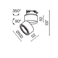 LED прожектор за монофазна шина Maytoni TR084-1-15W4K-B Yin Black Track Light Unity LED магнитно осветление Maytoni серия Unity