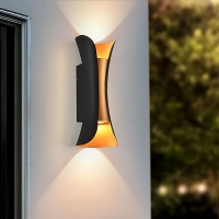 LED осветително тяло BOSTON LED ∙ 10W ∙ черно/златно ∙ CCT-switch ∙ 3000K-4000K-6400K ∙ IP65 Фасадно LED осветление