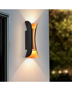 LED осветително тяло BOSTON LED ∙ 10W ∙ черно/златно ∙ CCT-switch ∙ 3000K-4000K-6400K ∙ IP65 Фасадно LED осветление