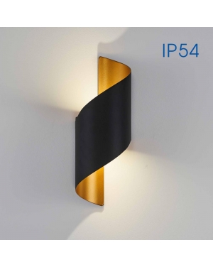 LED осветително тяло APOLLO LED ∙ 2x5W ∙ черно/златно ∙ 4000K ∙ IP54 Фасадно LED осветление