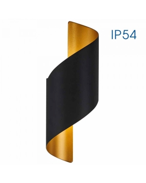 LED осветително тяло APOLLO LED ∙ 2x5W ∙ черно/златно ∙ 4000K ∙ IP54 Фасадно LED осветление