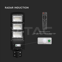 12W LED Соларна Улична Лампа Пластик 6000K Черно Тяло LED соларно осветление