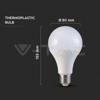 LED Крушка 20W E27 A65 Термо Пластик 6400K LED крушки Е27