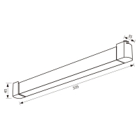 Линейно LED тяло за релсов монтаж DRAX LED ∙ 20W ∙ черен ∙ CCT-switch ∙ 3000K-4000K-6400K LED магнитно осветление