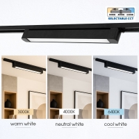 Линейно LED тяло за релсов монтаж DRAX LED ∙ 20W ∙ черен ∙ CCT-switch ∙ 3000K-4000K-6400K LED магнитно осветление