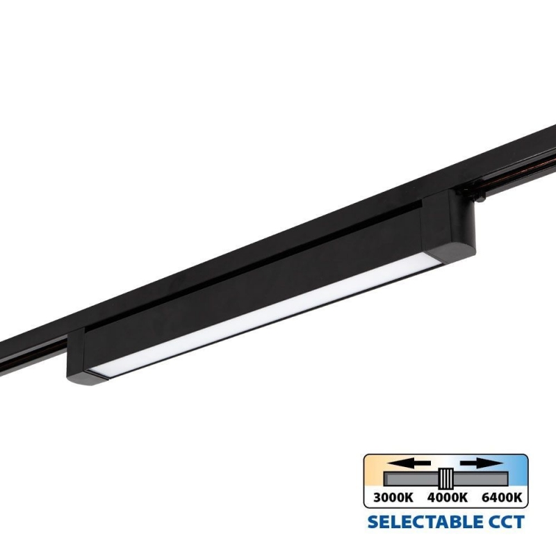 Линейно LED тяло за релсов монтаж DRAX LED ∙ 20W ∙ черен ∙ CCT-switch ∙ 3000K-4000K-6400K LED магнитно осветление