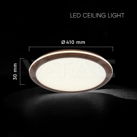 36W LED Плафон (φ410*30мм) CCT:3IN1 Дърво С 2.4G Дистанционно LED плафони без сензори