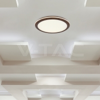 36W LED Плафон (φ410*30мм) CCT:3IN1 Дърво С 2.4G Дистанционно LED плафони без сензори