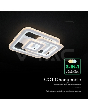 80W LED Таванна Лампа 3в1 Димираща IR Дистанционно Бяло Тяло LED плафони без сензори
