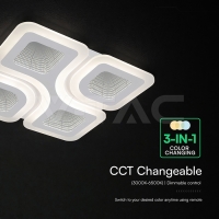 70W LED Таванна Лампа 3в1 Димираща С IR Дистанционно Бяло Тяло LED плафони без сензори