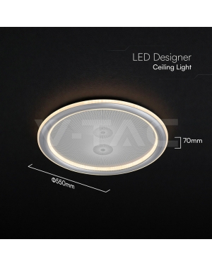 50W LED Таванна Лампа 3в1 Димираща IR Дистанционно Сиво Тяло LED плафони без сензори