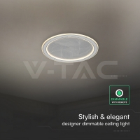 50W LED Таванна Лампа 3в1 Димираща IR Дистанционно Сиво Тяло LED плафони без сензори