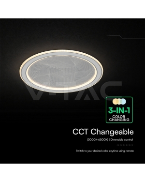50W LED Таванна Лампа 3в1 Димираща IR Дистанционно Сиво Тяло LED плафони без сензори