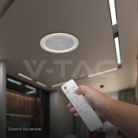 50W LED Таванна Лампа 3в1 Димираща IR Дистанционно Сиво Тяло LED плафони без сензори