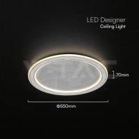 50W LED Таванна Лампа 3в1 Димираща IR Дистанционно Сиво Тяло LED плафони без сензори