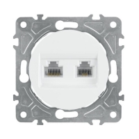 RJ45/RJ11 розетка 2мод, бяла, OVAL OVAL КЛЮЧОВЕ И КОНТАКТИ СЕРИЯ (БЕЛИ МЕХАНИЗМИ)