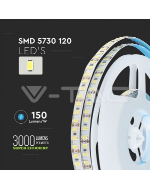LED Лента SMD5730 - 120/1 High Lumen Топло Бяла Невлагозащитена 12V LED ленти
