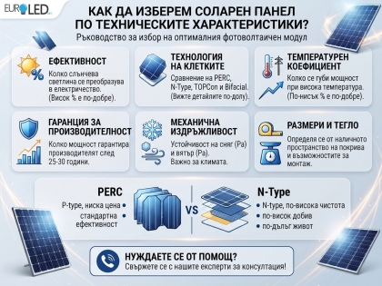 Как да изберем соларен панел по техническите характеристики?