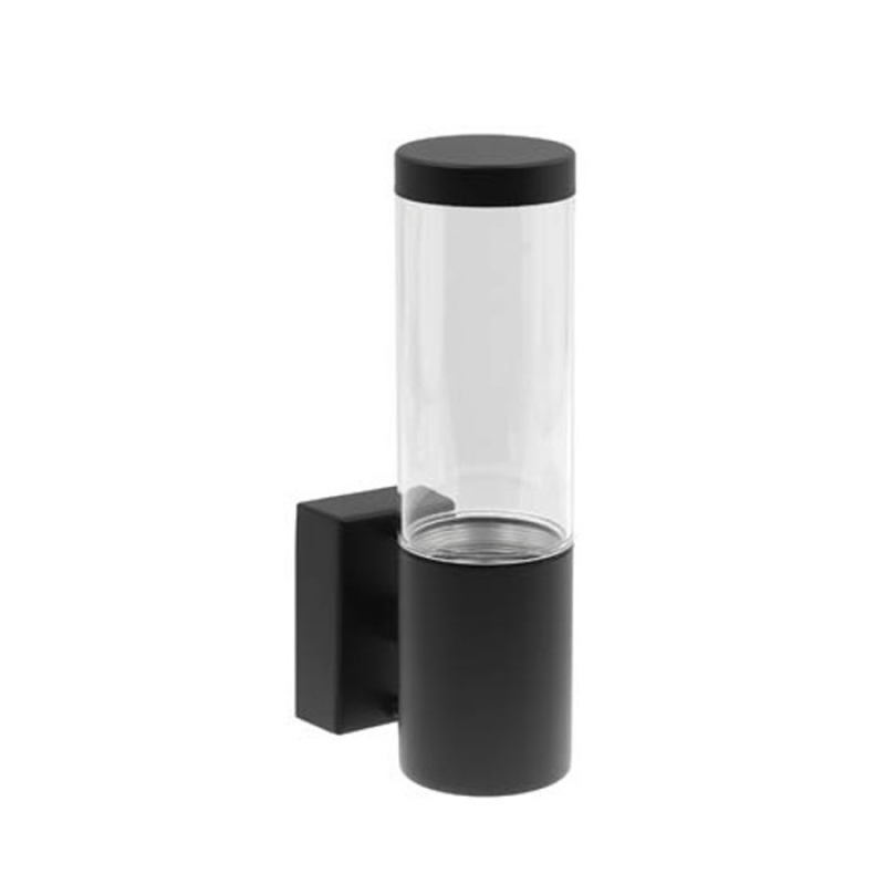ФАСАДЕН АПЛИК RIGA-W1 1xGU10 IP44 Φ60x220x108mm ЧЕРЕН ЦВЯТ 3241400 VITO LED крушки