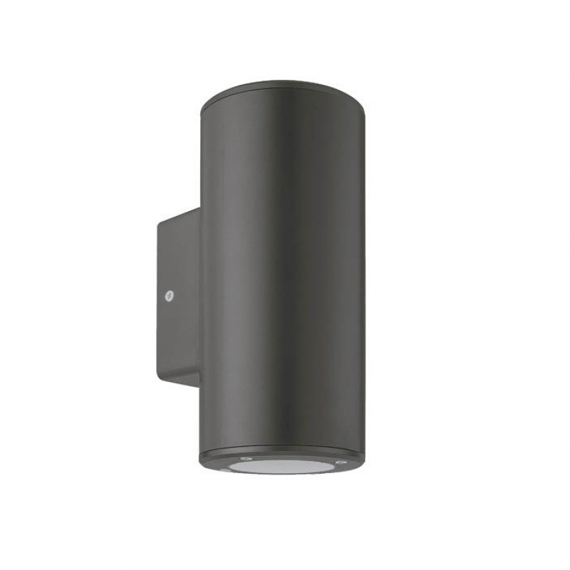 ФАСАДЕН АПЛИК ADRIA R2 GU10 ДВУПОСОЧНO ОСВЕТЯВАНЕ Φ76x186x99mm IP54 ПЛАСТМАСА ЦВЯТ АНТРАЦИТ 3230620 VITO LED крушки