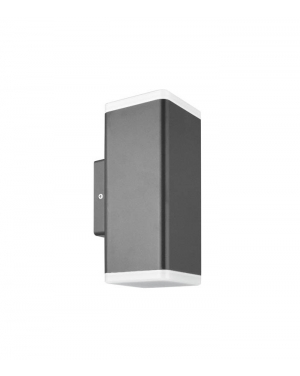 LED ФАСАДЕН АПЛИК ADRIA SQL2 8W 480Lm 4000K (НЕУТРАЛНА СВЕТЛИНА) IP65 76x200x99mm ДВУПОСОЧНO ОСВЕТЯВАНЕ ЦВЯТ АНТРАЦИТ 3230580 VI LED осветление