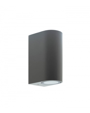 ФАСАДЕН АПЛИК SPIDER 2D GU10 98x145x67mm IP44 ДВУПОСОЧНO ОСВЕТЯВАНЕ АЛУМИНИЙ, ЦВЯТ АНТРАЦИТ 3230050 VITO LED крушки