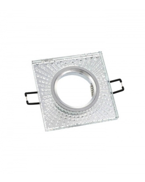КВАДРАТНА ЛУНА ЗА ВГРАДЕН МОНТАЖ PALACE-02 GU5.3 MR16 ХРОМ И СТЪКЛО 95x95x22mm 2012130 VITO LED осветление