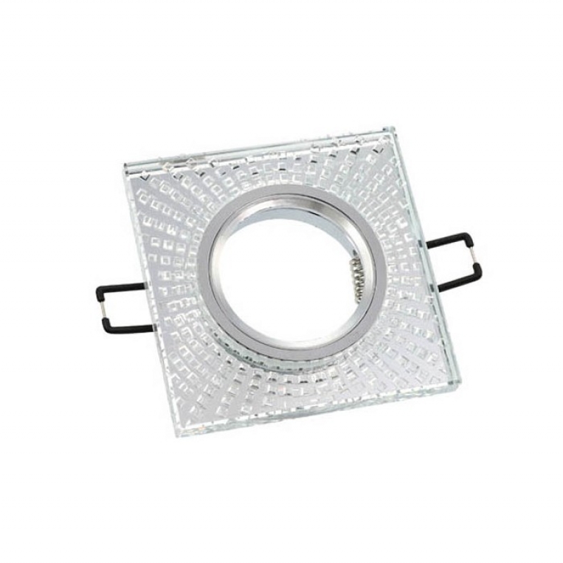 КВАДРАТНА ЛУНА ЗА ВГРАДЕН МОНТАЖ PALACE-02 GU5.3 MR16 ХРОМ И СТЪКЛО 95x95x22mm 2012130 VITO LED осветление