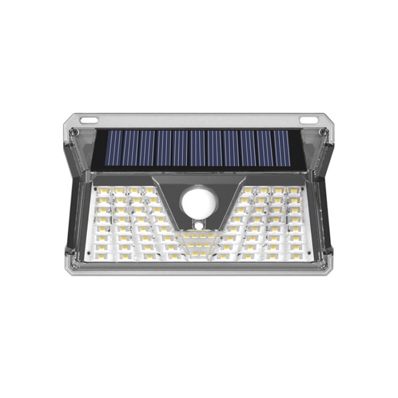 SOLAR LED FLOODLIGHT SOLIGHT V 3W 170Lm 6400K (COOL WHITE) WITH PHOTO & PIR SENSOR 18650 3,7V 2400mAh IP44 BLACK 3210160 VITO LED осветление