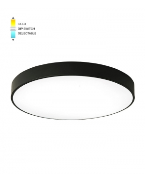 LED ОСВЕТИТЕЛНО ТЯЛО ЗА ТАВАН КРЪГЛО FINESSE R1-25 φ300*H50 25W 3xCCT-DIP SWITCH ЧЕРНО 2026100 VITO LED осветление