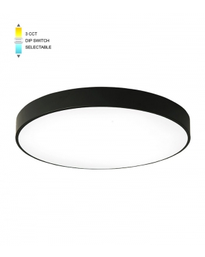 LED ОСВЕТИТЕЛНО ТЯЛО ЗА ТАВАН КРЪГЛО FINESSE R1-45 φ500*H50 45W 3xCCT-DIP SWITCH ЧЕРНО 2026120 VITO LED осветление