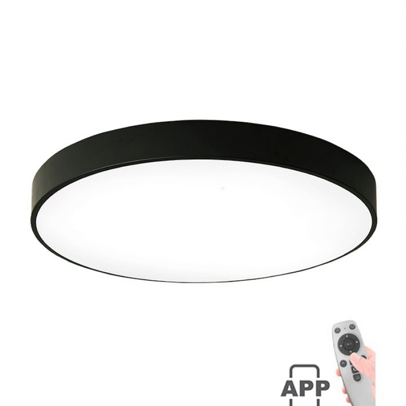 LED ОСВЕТИТЕЛНО ТЯЛО ЗА ТАВАН КРЪГЛО FINESSE R1-60 φ600*H50 60W DIMMABLE+ДИСТ.УПР С МОБИЛНО ПРИЛОЖЕНИЕ ЧЕРЕН 2026130 VITO LED осветление