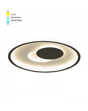 LED CEILING ROUND LIGHTING FIXTURE DISC 3 φ400*H45 52W 3xCCT-DIP SWITCH WHITE+BLACK 2026260 VITO LED осветление