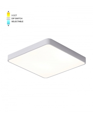 LED ОСВЕТИТЕЛНО ТЯЛО ЗА ТАВАН, КВАДРАТ FINESSE S1-45 500*500*H50 45W 3xCCT-DIP SWITCH БЯЛО 2026160 VITO, ОПЦИЯ ЗА ОКАЧЕН МОНТАЖ LED осветление