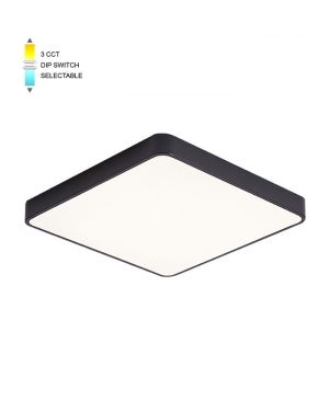LED CEILING SQUARE LIGHTING FIXTURE FINESSE S1-35 400*400*H50 35W 3xCCT-DIP SWITCH BLACK 2026190 VITO, OPTION HANGING SET 202641 LED осветление