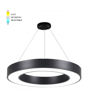LED ВИСЯЩО ОСВЕТИТЕЛНО ТЯЛО, КРЪГЛО FINESSE D-45 φ500*H70 45W 3xCCT-DIP SWITCH ЧЕРНО 2026300 VITO LED осветление