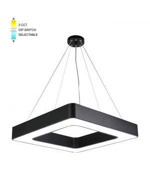 LED ВИСЯЩО ОСВЕТИТЕЛНО ТЯЛО,КВАДРАТНО FINESSE F-45 500*500*H70 45W 3xCCT-DIP SWITCH BLACK 2026320 VITO LED осветление