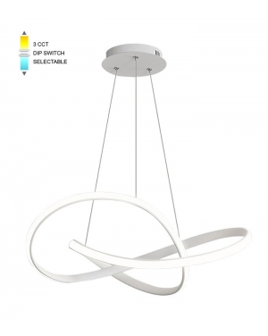 LED LIGHTING PENDANT FIXTURE WAVE φ600*H180 48W 3xCCT-DIP SWITCH WHITE 2026400 VITO LED осветление