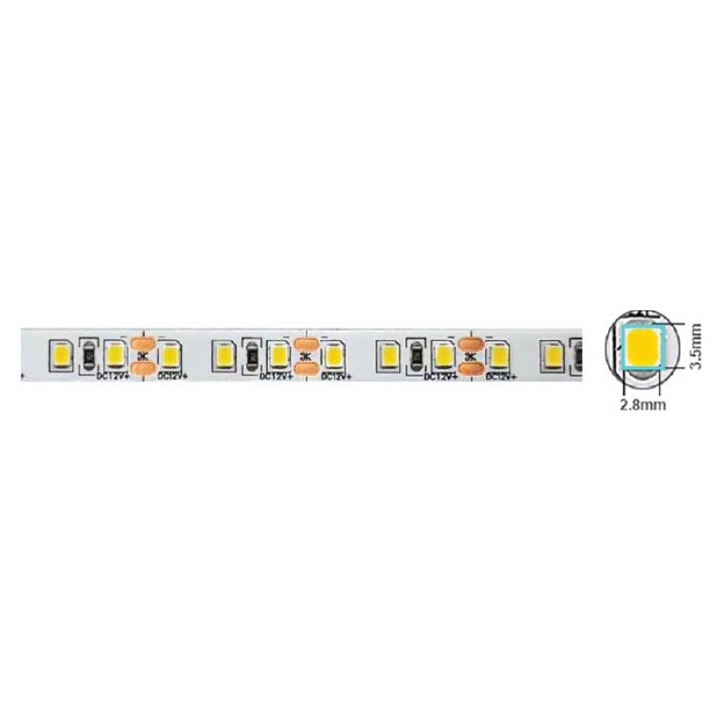 SMD LED ЛЕНТА LEDStrip+ 12V 120x2835 9.6W/m 3M(ADHESIVE TAPE) 6500K IP20 5m ролка Дължина на рязане 2.5см 5501201 VITO LED ленти профили и аксесоари