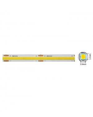 COB LED ЛЕНТА LEDStrip+ 12V 320xCOB 12W 3M(ADHESIVE TAPE) 8mm IP20 3000K 5m ролка Дължина на рязане 2.5см 5540560 VITO LED ленти профили и аксесоари
