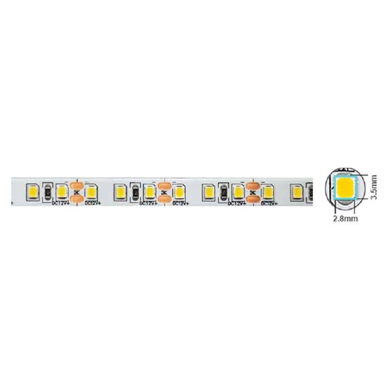 SMD LED ЛЕНТА LEDStrip+ 24V 120x2835 9.6W 3M(ADHESIVE TAPE) 8mm IP20 6000K 5m ролка Дължина на рязане 5см 5540480 VITO LED ленти профили и аксесоари
