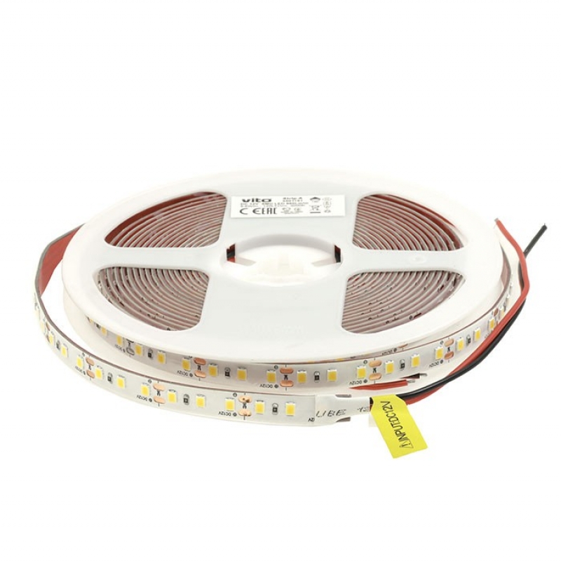 SMD LED ЛЕНТА LEDStrip+ 2835 120CHIPS/m 9.6W/m 980Lm 4000K (NATURAL WHITE) 12V DC IP65 5m ролка Дължина на рязане 2.5см 3M(ADHES LED ленти профили и аксесоари
