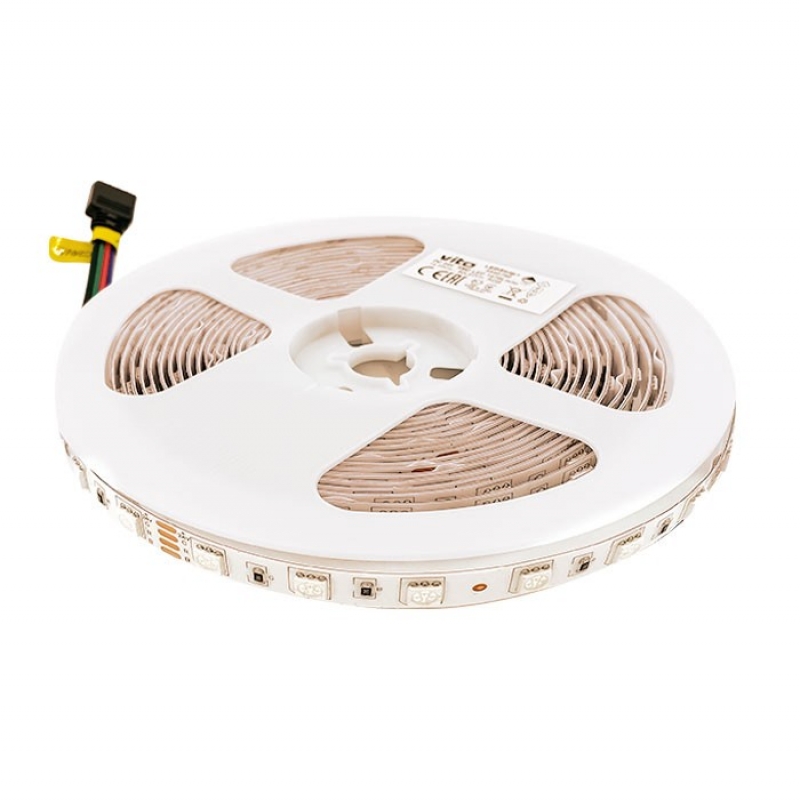 SMD LED ЛЕНТА LEDStrip+ 5050 30CHIPS/m 7.2W/m 735Lm RGB 12V DC IP65 5m ролка Дължина на рязане 10см 3M(ADHESIVE TAPE) 5540680 VI LED ленти профили и аксесоари