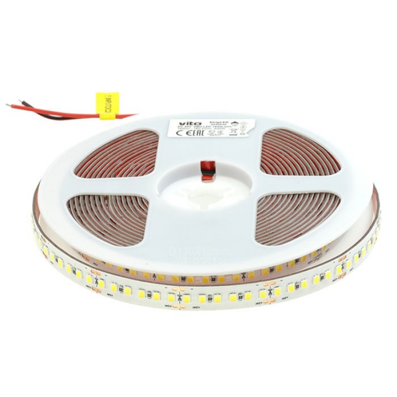 SMD LED ЛЕНТА LEDStrip+2835 180CHIPS/m 18W/m 1836Lm 6000K (COOL WHITE) 12V DC IP65 5m ролка Дължина на рязане 1.67см 3M(ADHESIV LED ленти профили и аксесоари