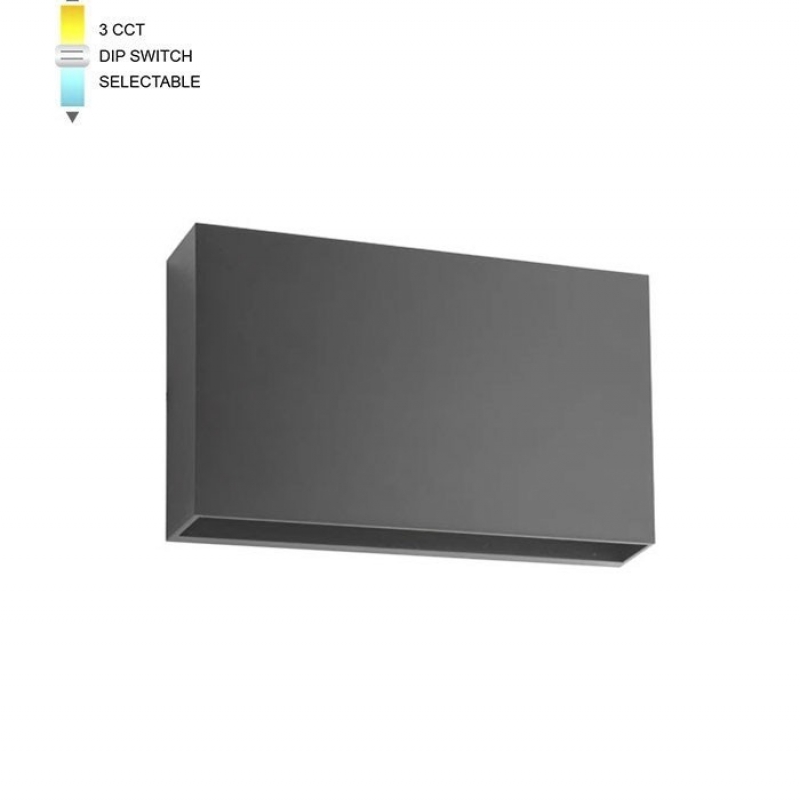 LED ФАСАДЕН АПЛИК ADRIA-UD1 12W 732/804/780Lm 3xCCT IP65 125x200x39 АНТРАЦИТ 3230501 VITO LED осветление
