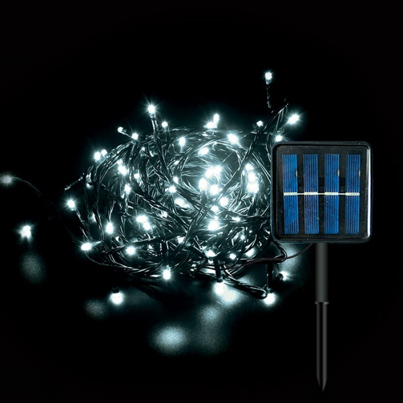 SOLAR DECORATIVE LED LIGHTING NATALE-8 200LED 6400K 10M 1.2V IP44 GREEN CHRISTMAS LED осветление