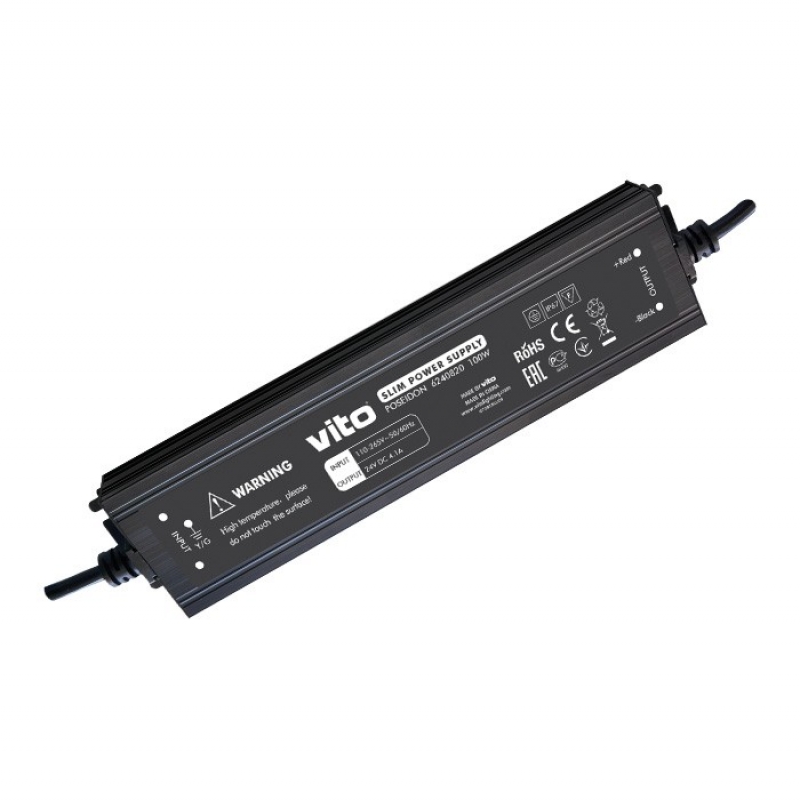 POSEIDON 100W 4.1A 24VDC IP67 SLIM POWER SUPPLY 6240820 VITO LED ленти профили и аксесоари