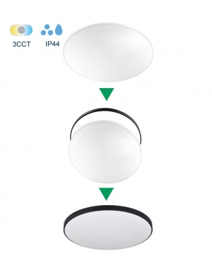 LED CEILING LAMP SATURN 18W 3xCCT (3000K/4000K/6500K) 1620lm φ250*H50 2RINGS 2027011 VITO LED осветление