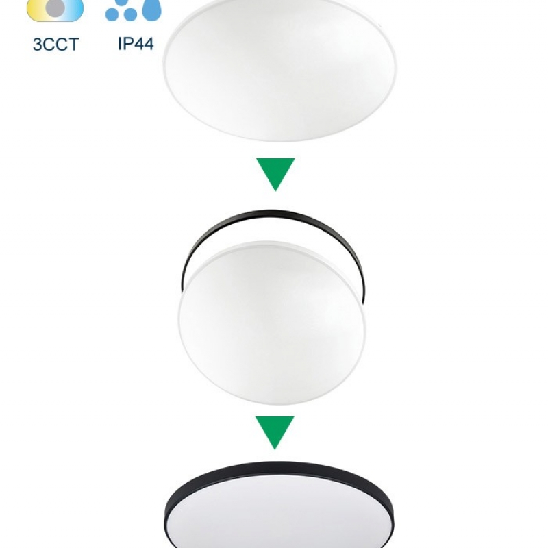 LED CEILING LAMP SATURN 18W 3xCCT (3000K/4000K/6500K) 1620lm φ250*H50 2RINGS 2027011 VITO LED осветление
